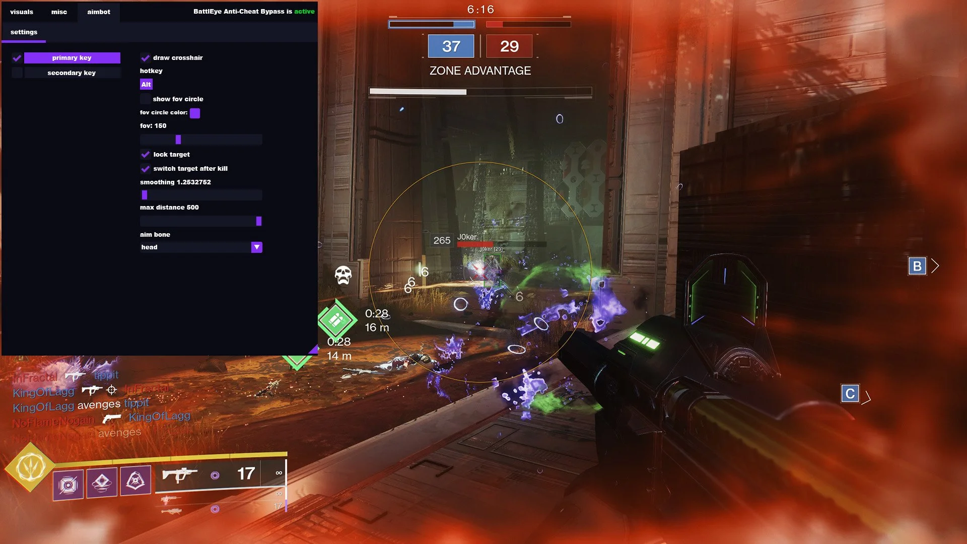 Aimbot overlay in-game
